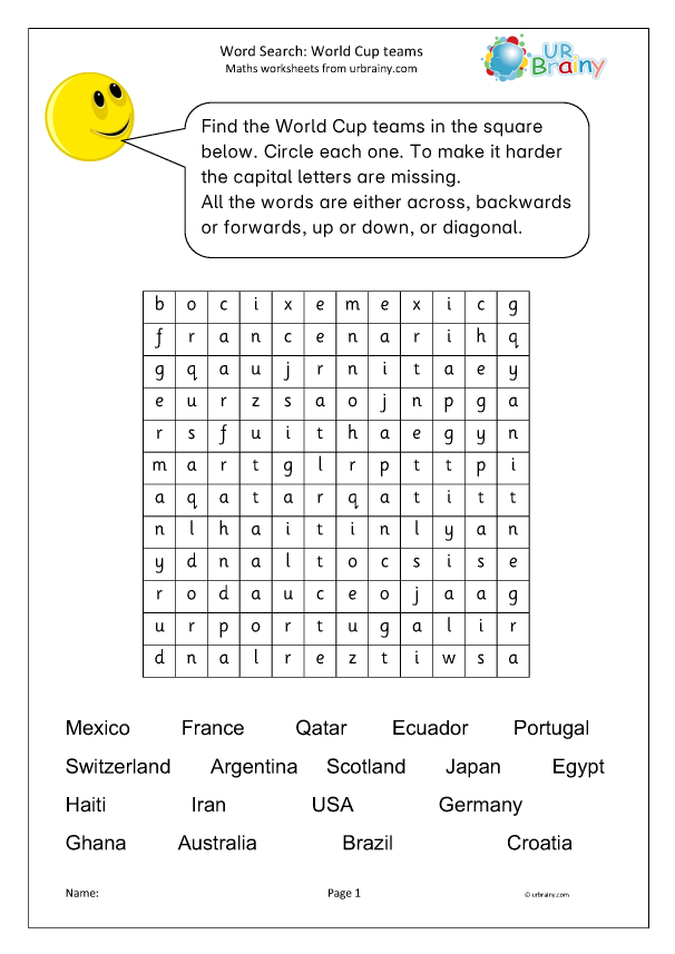 Preview of 'World Cup: word search'