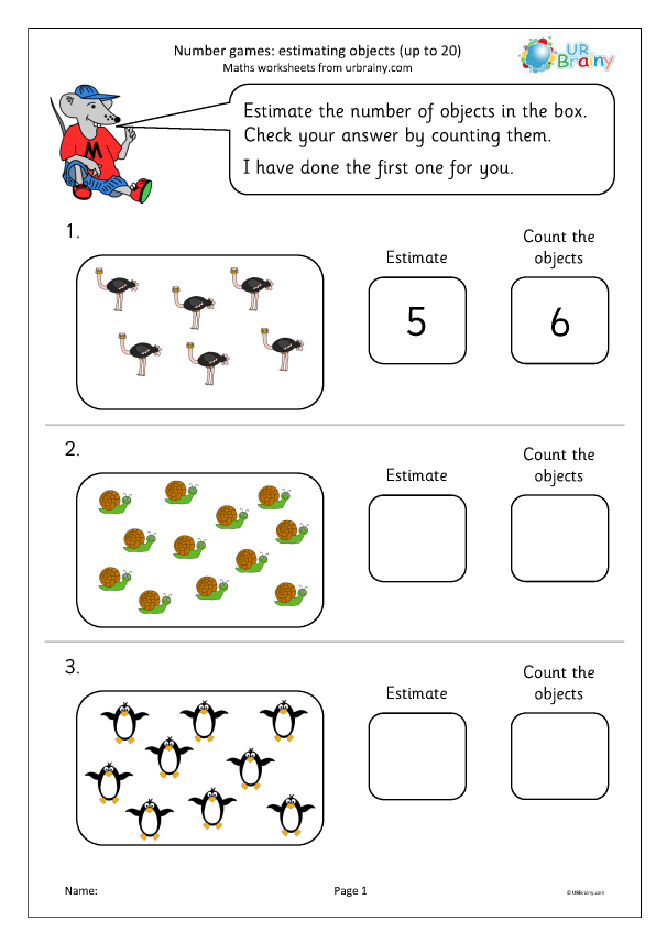 Preview of 'Number games: estimating objects up to 20'