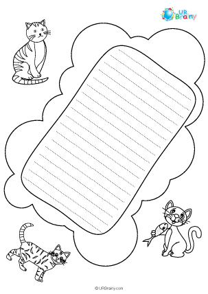 Preview of worksheet Cat letter paper (black and white)