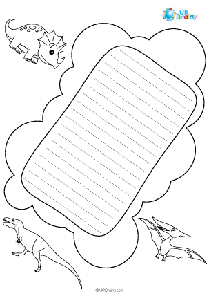 Preview of worksheet Dinosaur letter paper (black and white)