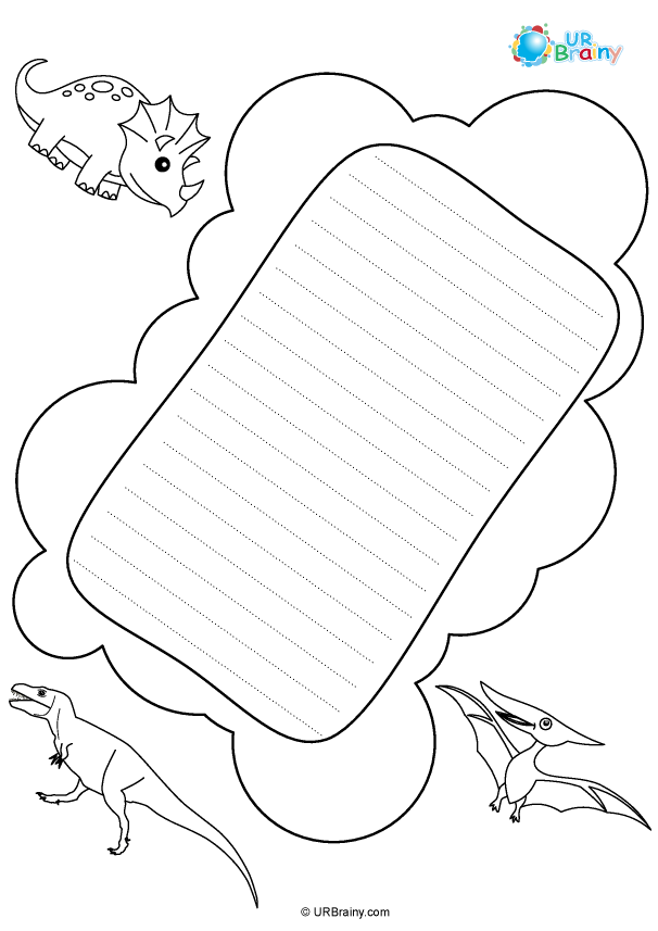 Preview of 'Dinosaur letter paper (black and white)'
