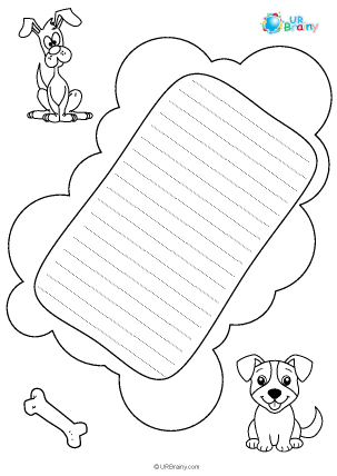 Preview of worksheet Dog letter paper (black and white)