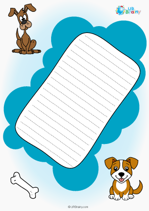 Preview of worksheet Dog letter paper (colour)