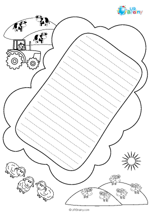 Preview of worksheet Farm letter paper (black and white)