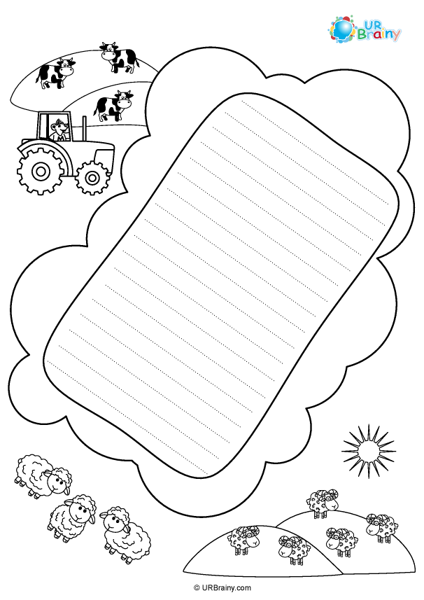 Preview of 'Farm letter paper (black and white)'