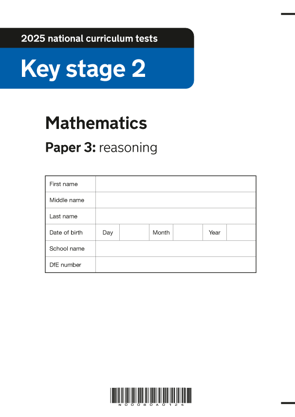 Preview of '2025 KS2 Mathematics Paper 3 Reasoning'