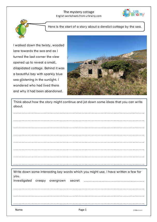 Preview of 'Story writing ideas: the mystery cottage'