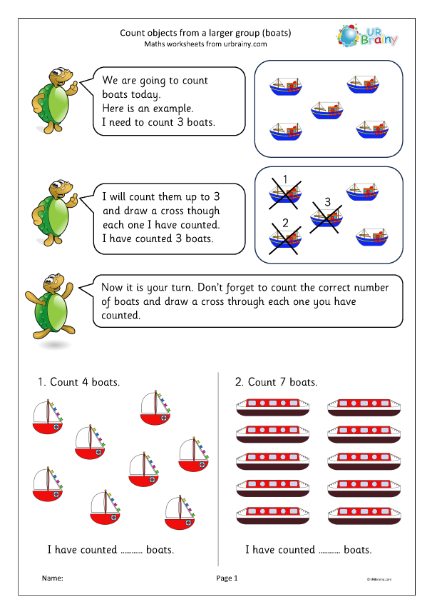 Preview of 'Count objects from a larger group: boats'