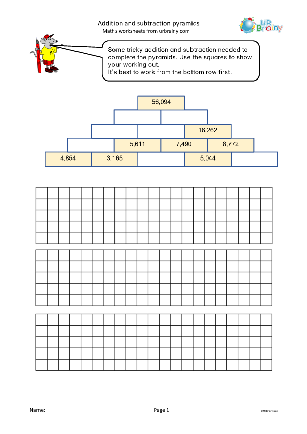 Preview of 'Addition and subtraction pyramids'