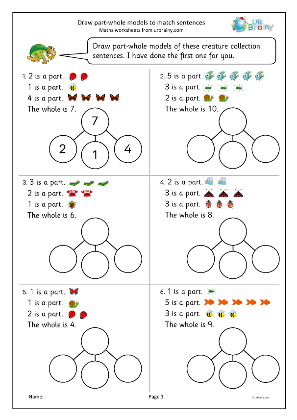 Preview of 'Draw part-whole models to match sentences'