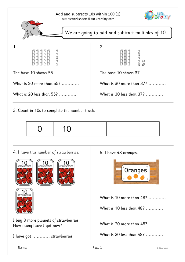 Preview of 'Add and subtract 10s within 100 (1)'