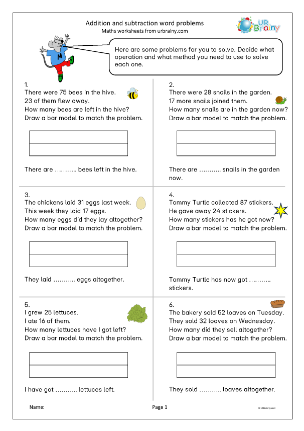Preview of 'Addition and subtraction word problems (1)'