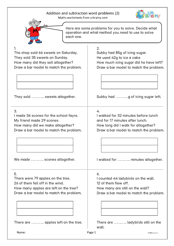 Preview of 'Addition and subtraction word problems (2)'
