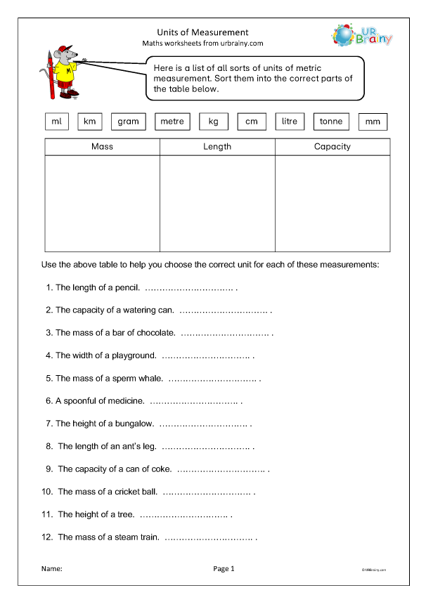 Preview of 'Units of measurement'
