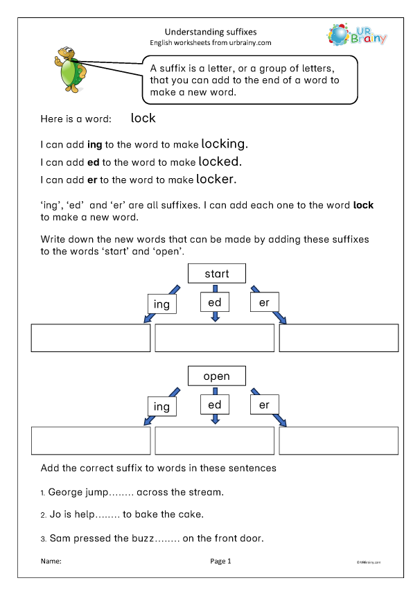 Preview of 'Understanding suffixes'