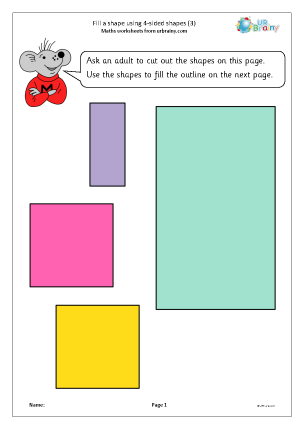 Preview of worksheet Fill a shape using 4 sided shapes (3) coloured