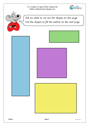 Preview of worksheet Fill a shape using 4 sided shapes (2) coloured