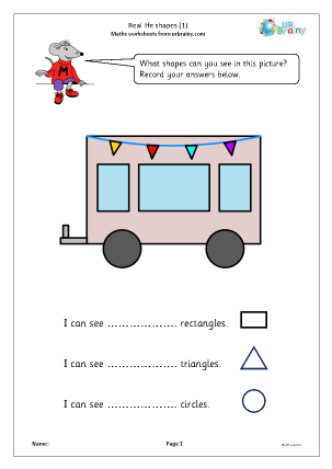Preview of worksheet Real life shapes (1)