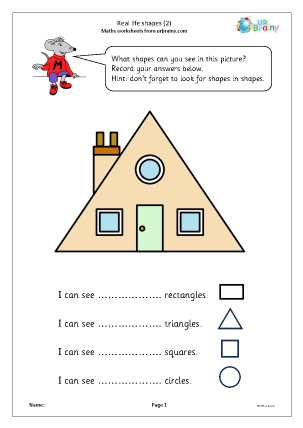 Preview of worksheet Real life shapes (2)