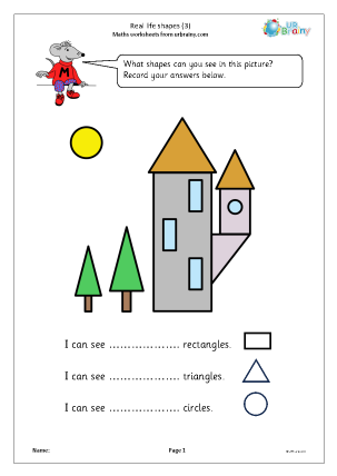 Preview of worksheet Real life shapes (3)