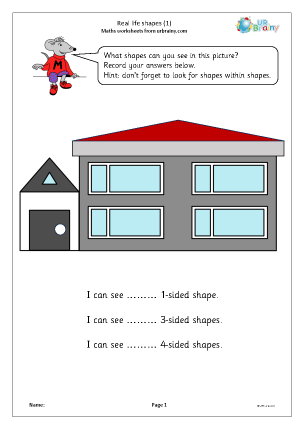 Preview of worksheet Real life shapes (1)