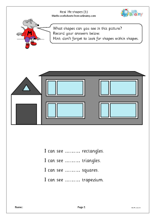 Preview of worksheet Real life shapes (1)