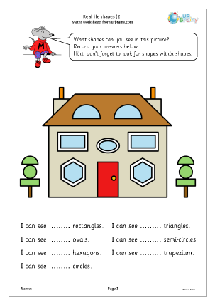 Preview of worksheet Real life shapes (2)