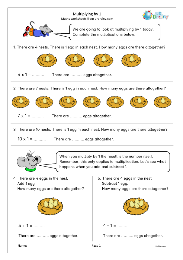 Preview of 'Multiplying by 1'