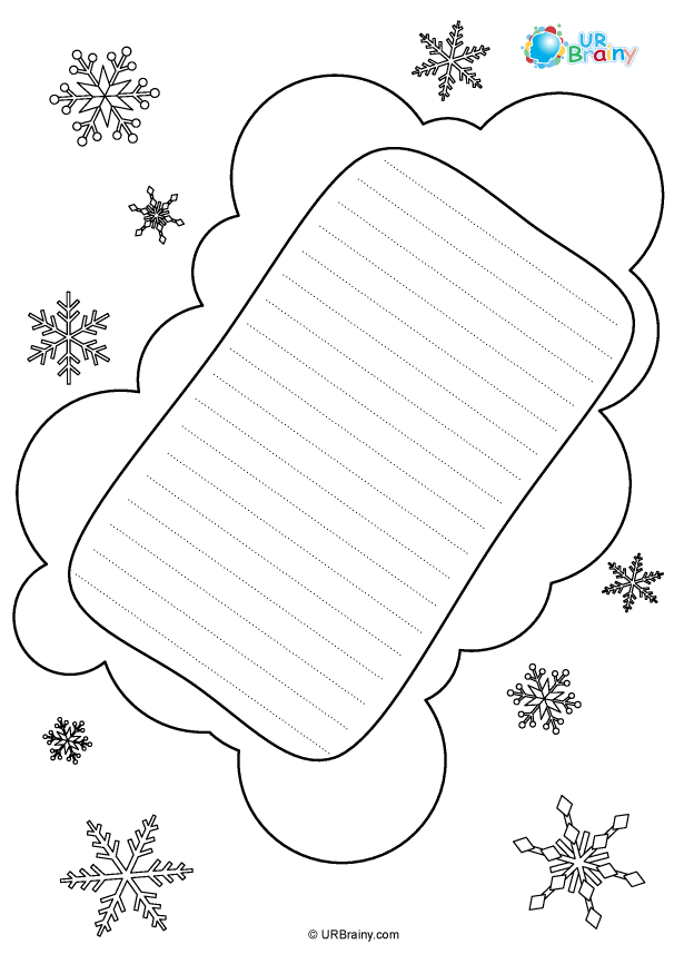 Preview of 'Letter locking featuring snowflakes (black and white)'