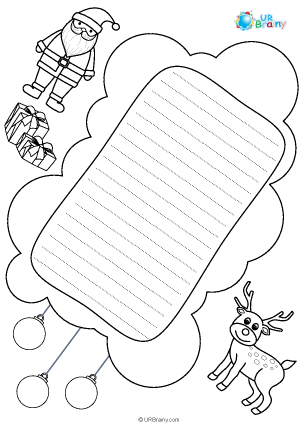 Preview of worksheet Letter locking featuring Father Christmas (black and white)