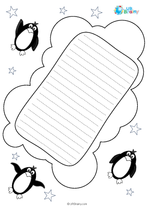 Preview of worksheet Letter locking featuring penguins (black and white)