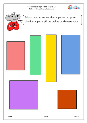 Preview of worksheet Extension: fill a shape using 4 sided shapes (4)