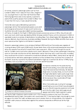 Preview of worksheet Concorde (3)