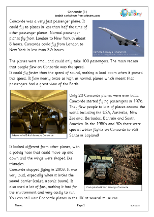 Preview of worksheet Concorde (1)