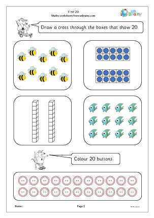 Preview of worksheet Find 20
