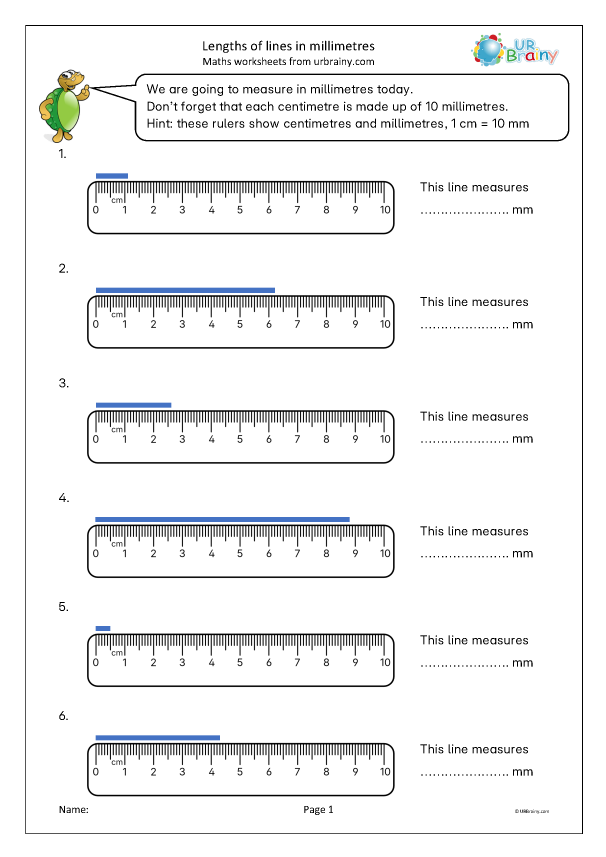 Preview of 'Lengths of lines in millimetres'