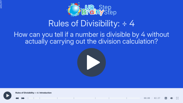 Preview of 'Rules of Divisibility: ÷4'
