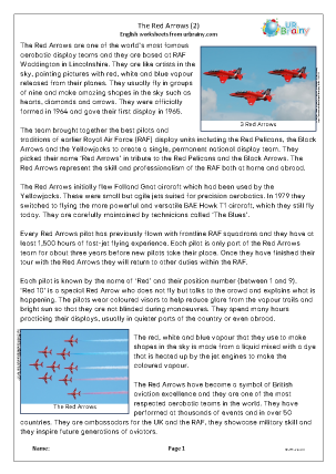 Preview of worksheet Red Arrows (2)