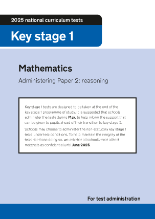 Preview of worksheet 2025 KS1 Mathematics Administering Paper 2 Reasoning