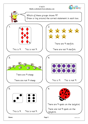 Preview of worksheet Find 9