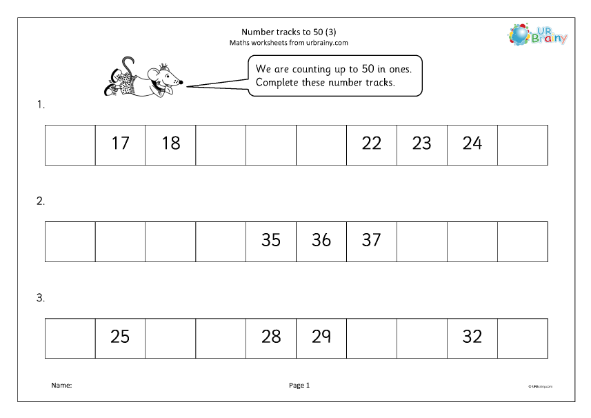 Preview of 'Number tracks to 50 (3)'