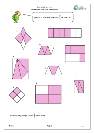 Preview of worksheet Finding fractions
