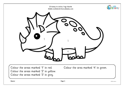 Preview of worksheet Dinosaurs colouring sheets