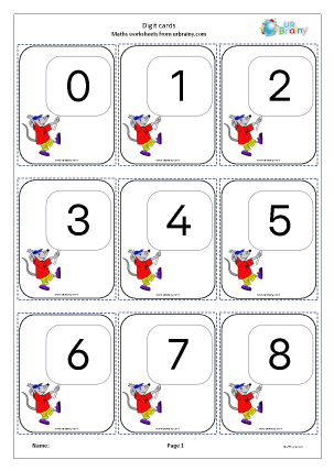 Preview of worksheet Digit cards