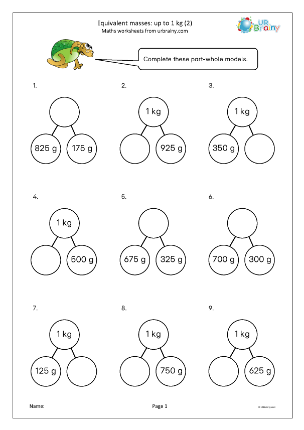 Preview of 'Equivalent masses up to 1 kg (2)'