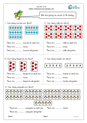 Preview of worksheet Count In 5s