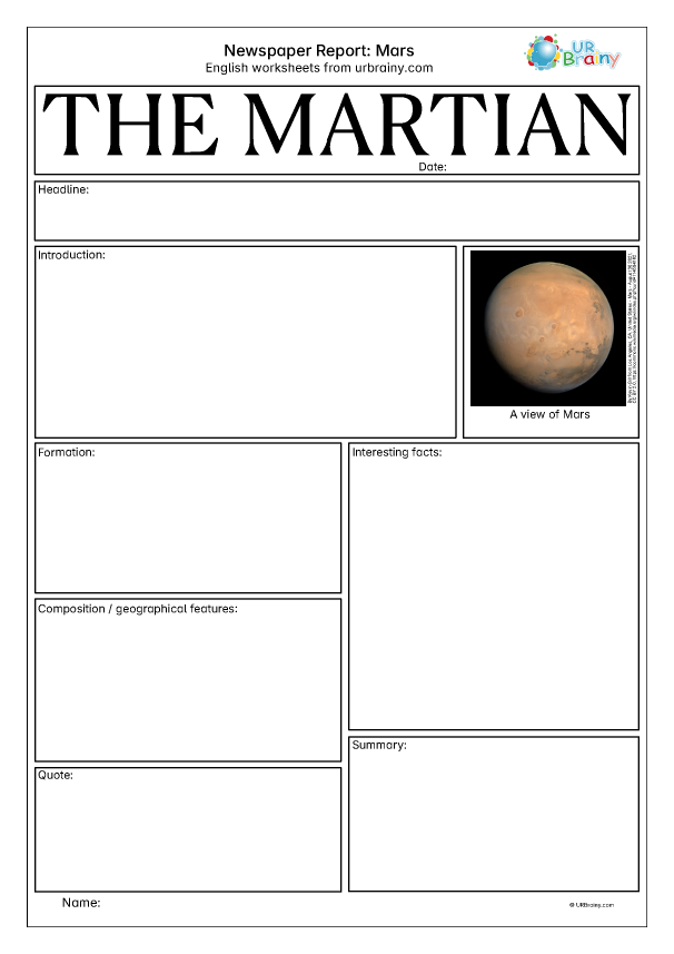 Preview of 'Newspaper report: Mars'