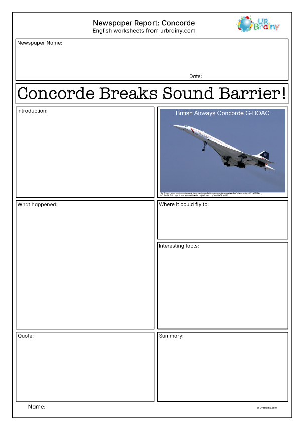 Preview of 'Newspaper report: Concorde'
