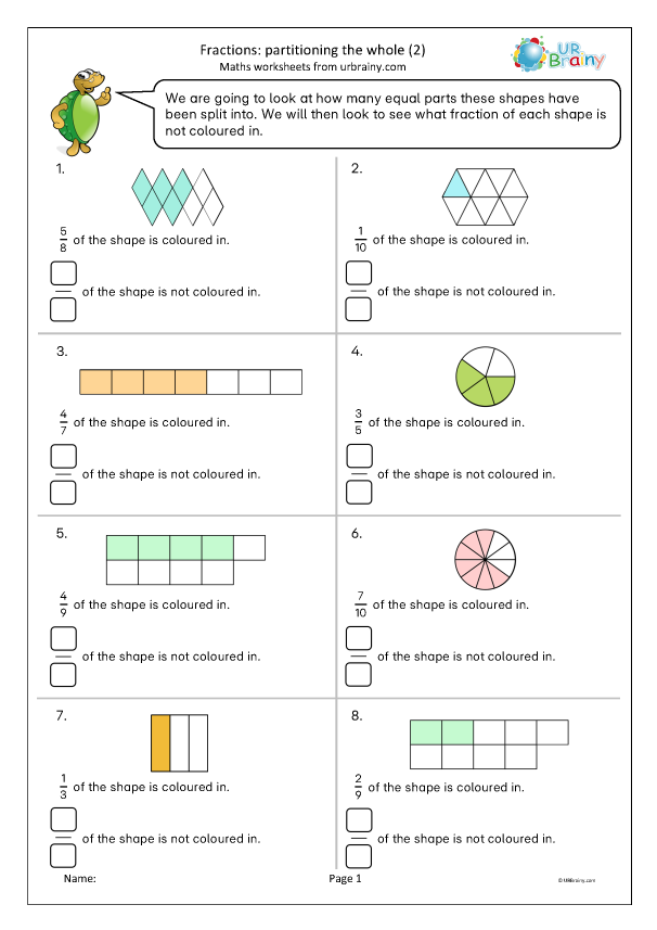 Preview of 'Fractions: partitioning the whole (2)'