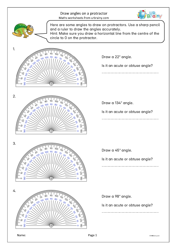 Preview of 'Draw angles on a protractor'